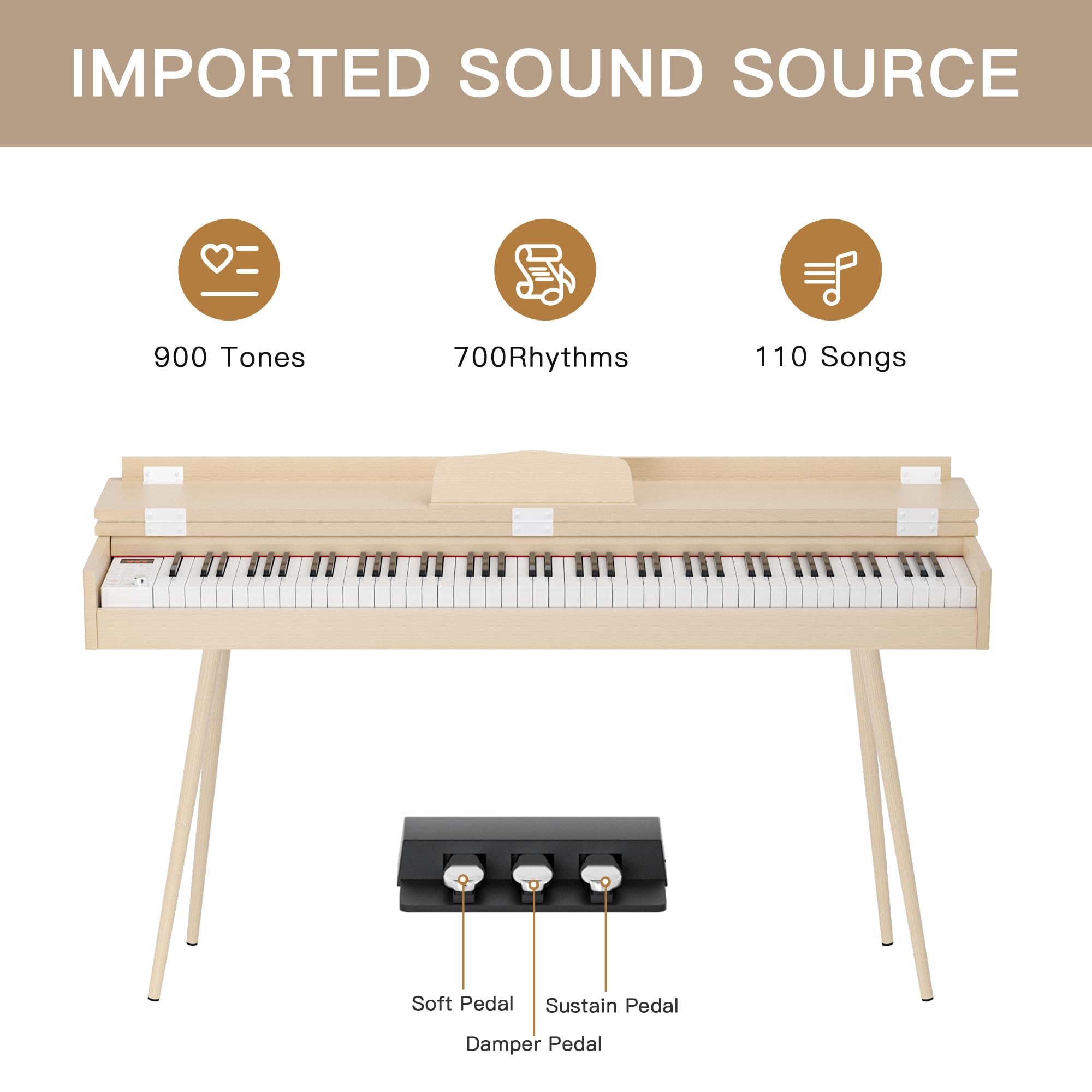 Amazon.co.jp: HEXANT 88- キーハンマー 加重デジタルキーボードピアノ